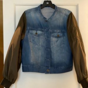 Ills Johnson Jean jacket with nylon puff sleeve